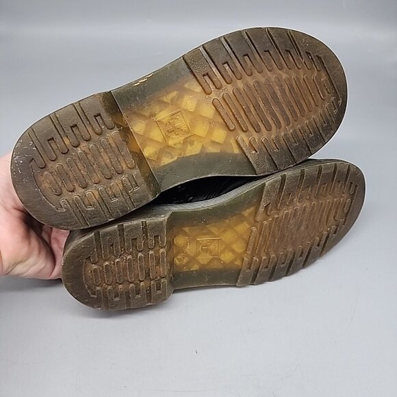 Dr. Martens Boots Boys Size 3 Us 1460 Combat Black Leather Ankle Side Zip - Picture 5 of 7